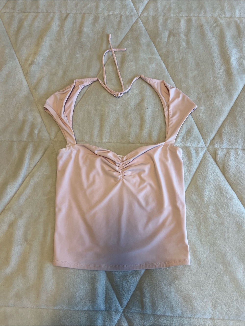 Garage Pink Halter Ruched Front Camisole